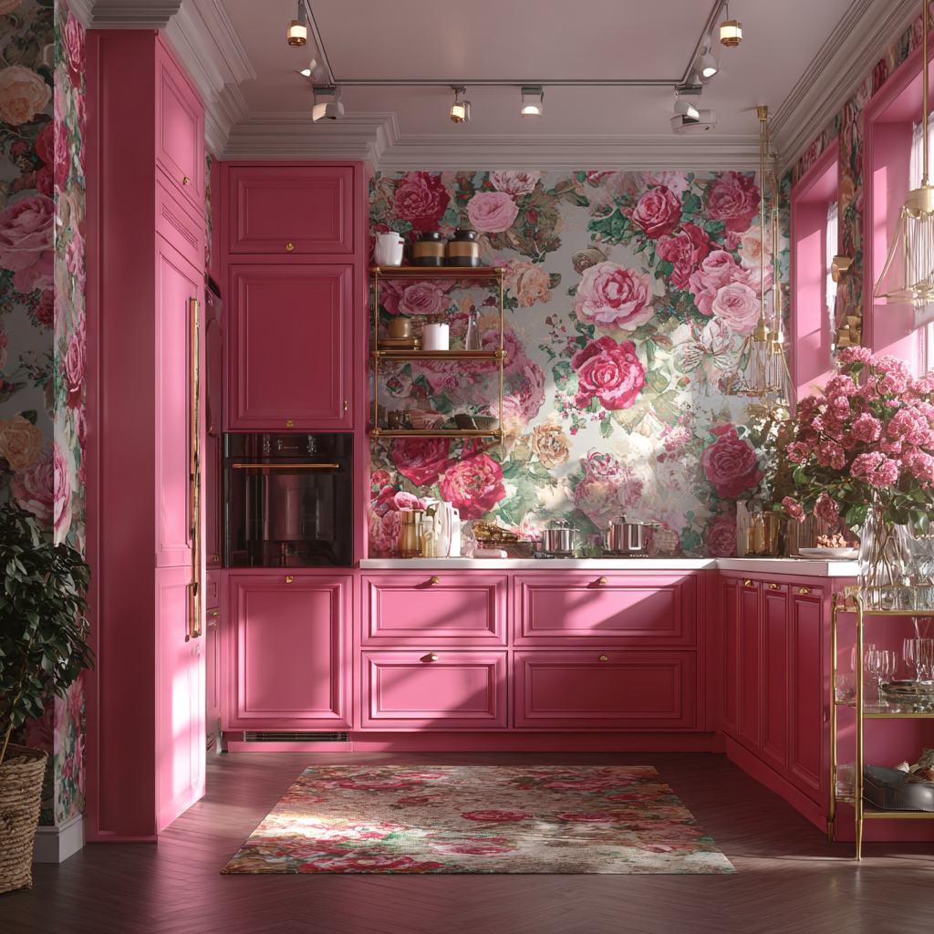Eine rosa Küche | Quelle: Midjourney