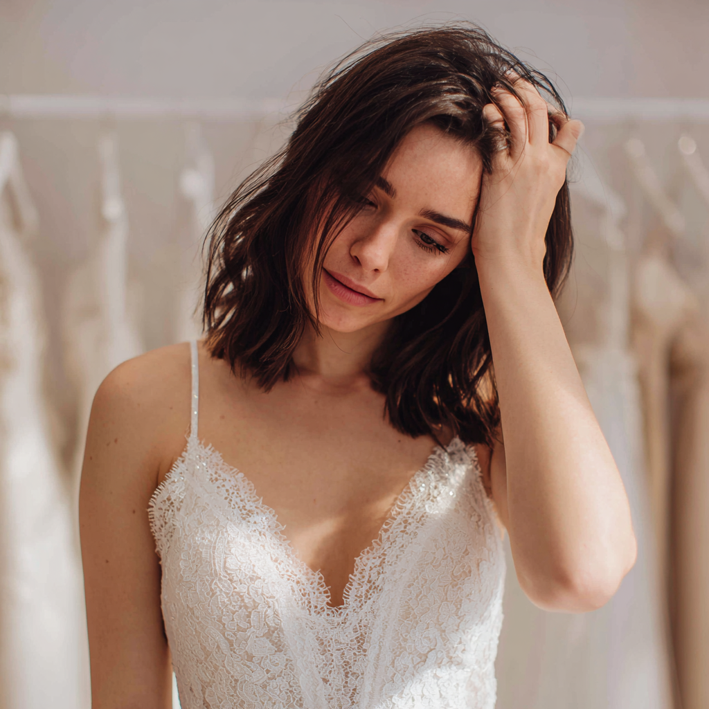 Eine aufgebrachte Frau mit ihrer Hand auf dem Kopf | Quelle: Midjourney