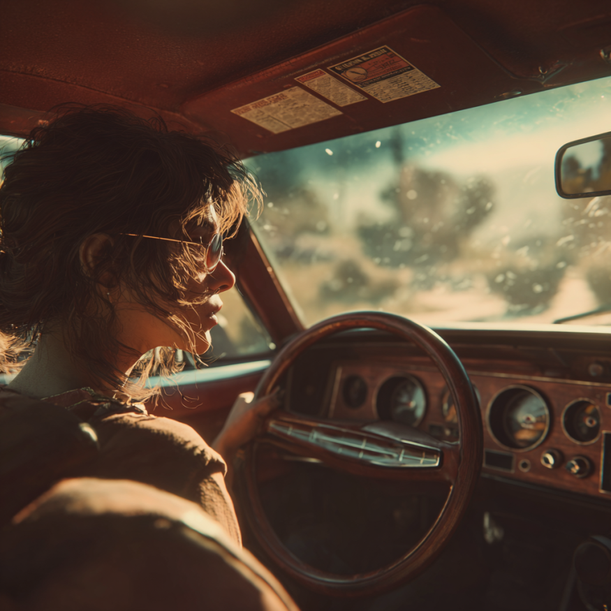 Eine Frau am Steuer eines Autos | Quelle: Midjourney