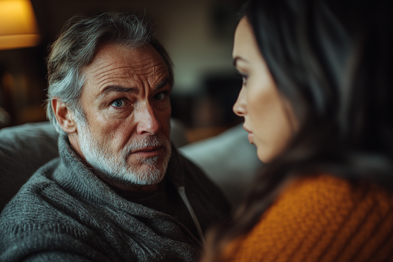 Ein Paar in einem angespannten Gespräch | Quelle: Midjourney