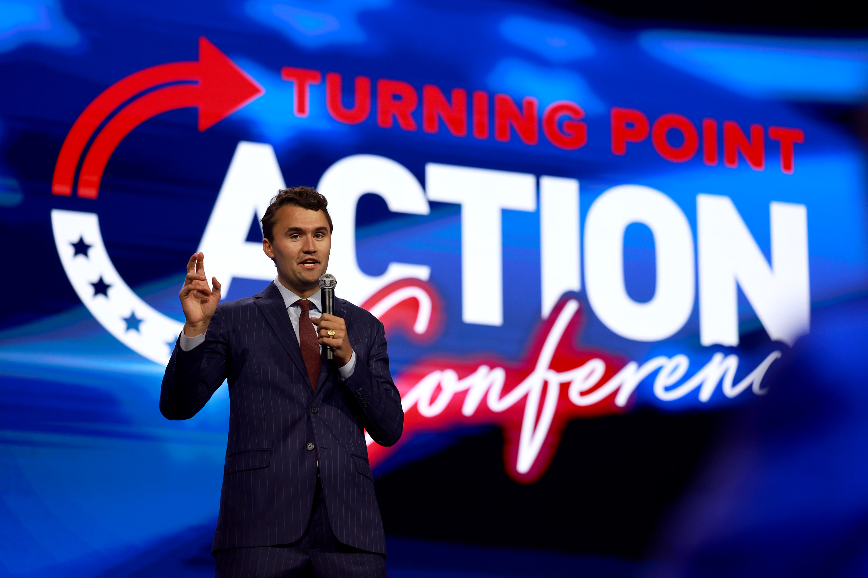 Charlie Kirk spricht bei der Eröffnung der Turning Point Action Conference am 15. Juli 2023 | Quelle: Getty Images
