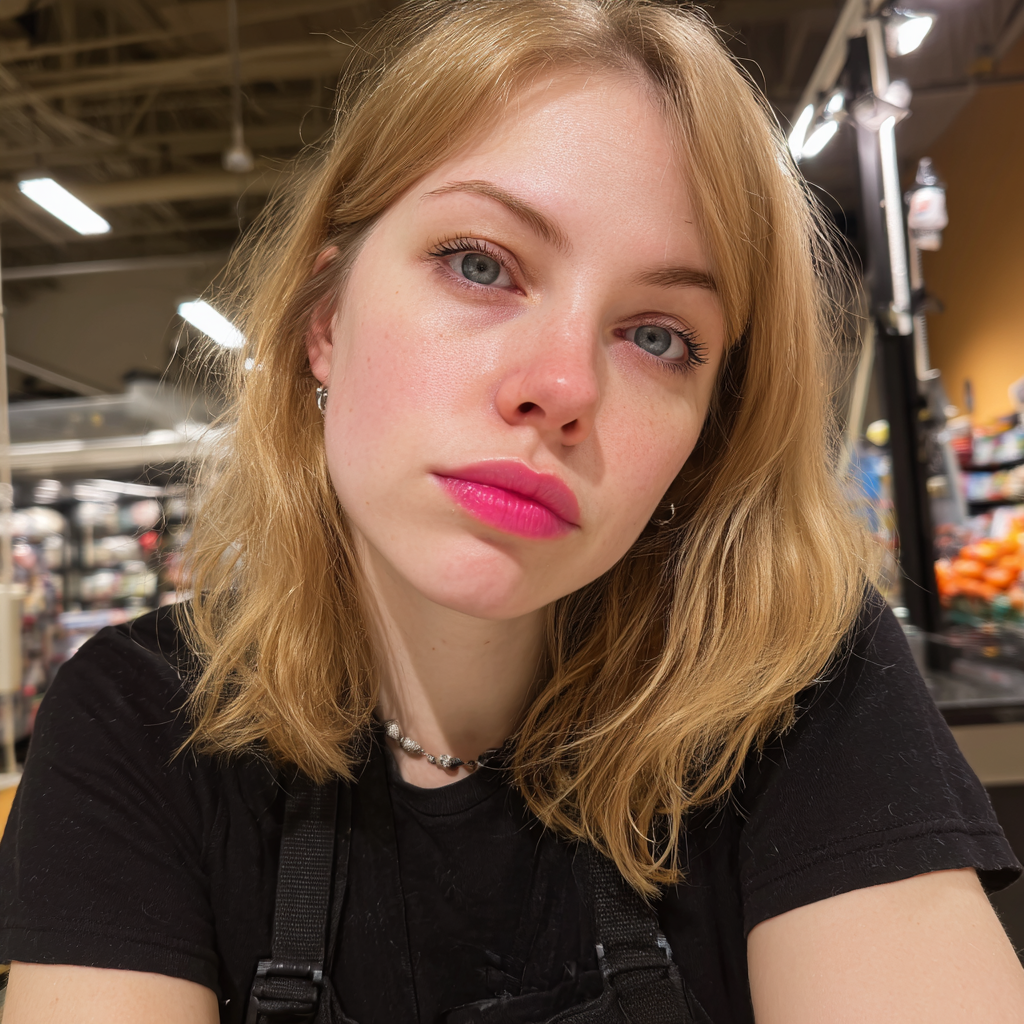 Eine Nahaufnahme einer Kassiererin in einem Supermarkt | Quelle: Midjourney