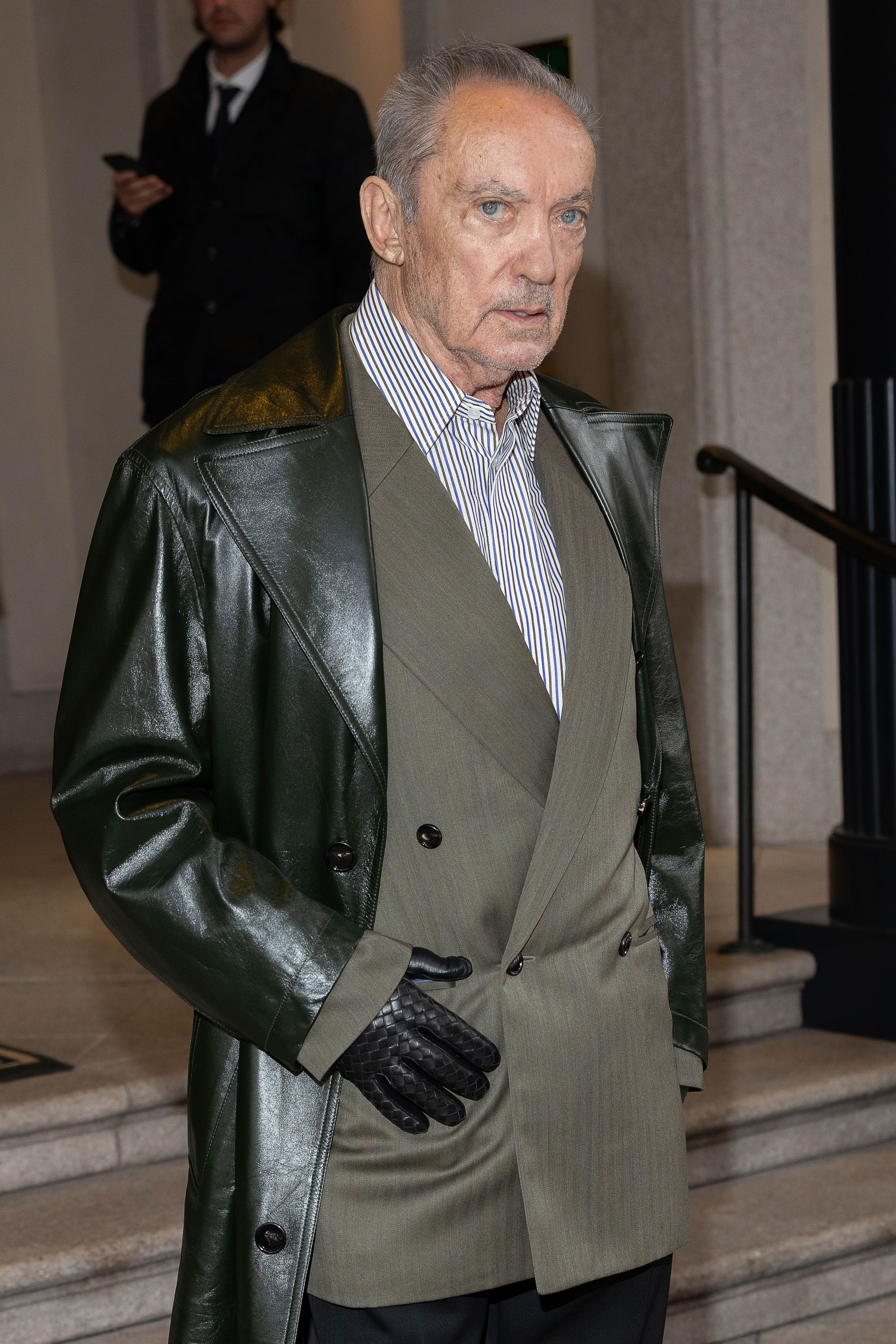 Udo Kiers letzter öffentlicher Auftritt am 27. September 2025 bei der Bottega Veneta Summer 2026 Modenschau in Mailand, Italien | Quelle: Getty Images