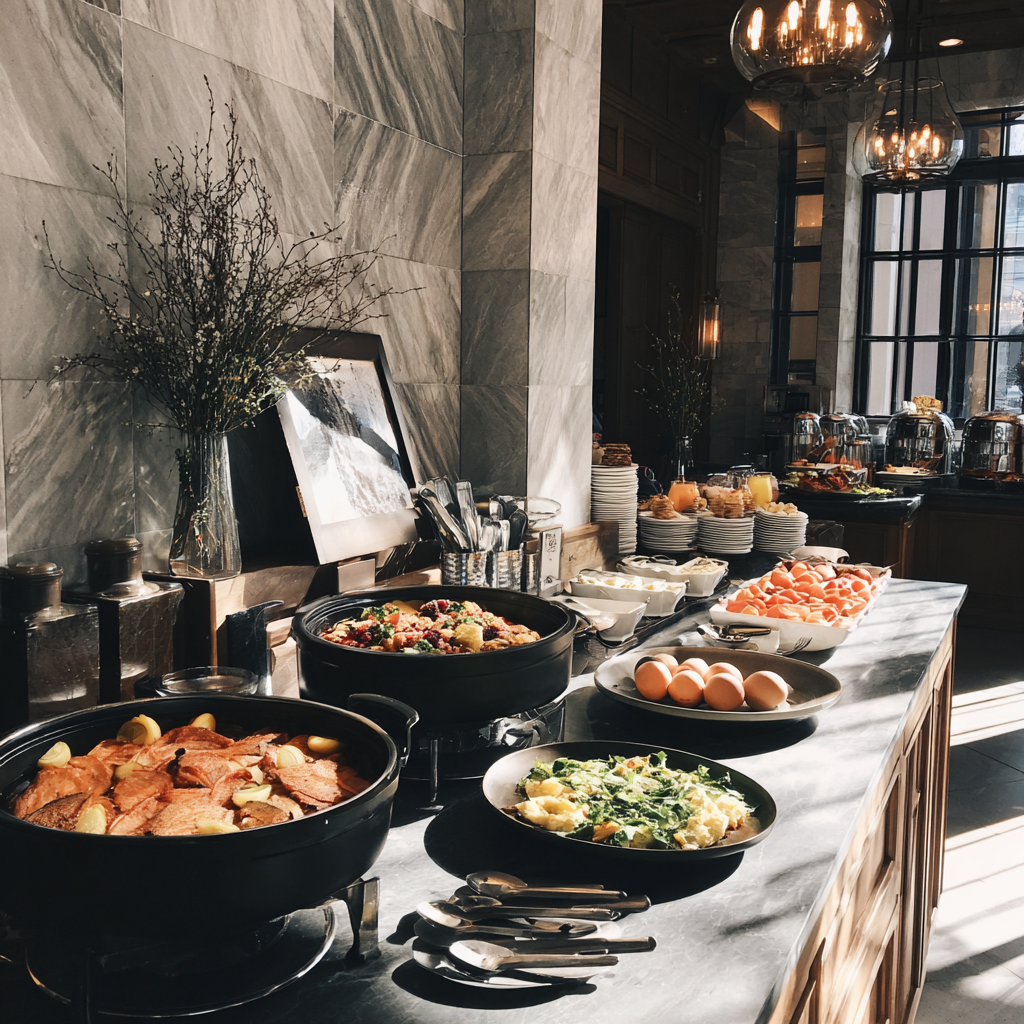 Ein Brunch-Buffet in einem Hotel | Quelle: Midjourney