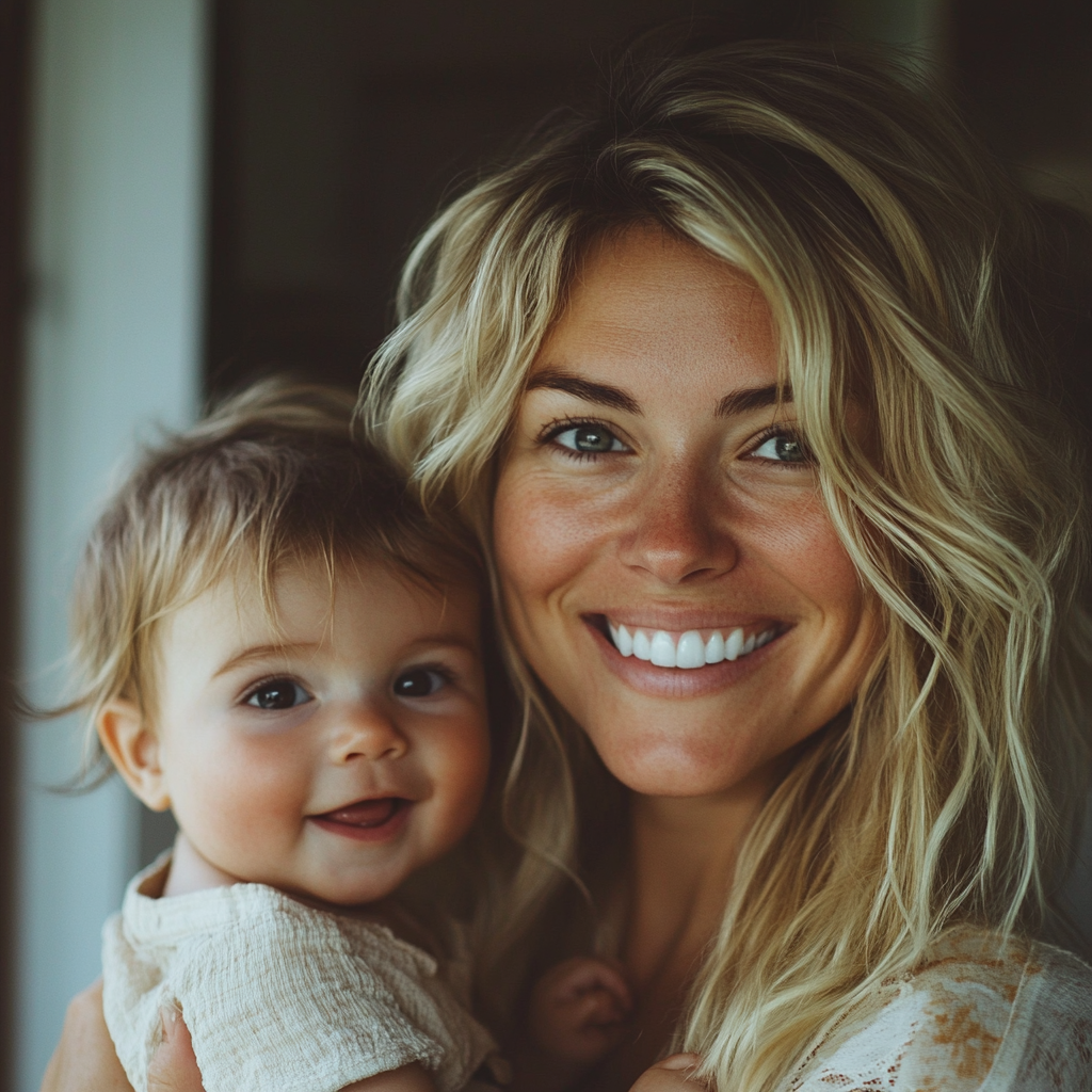 Eine Frau hält ein Baby | Quelle: Midjourney