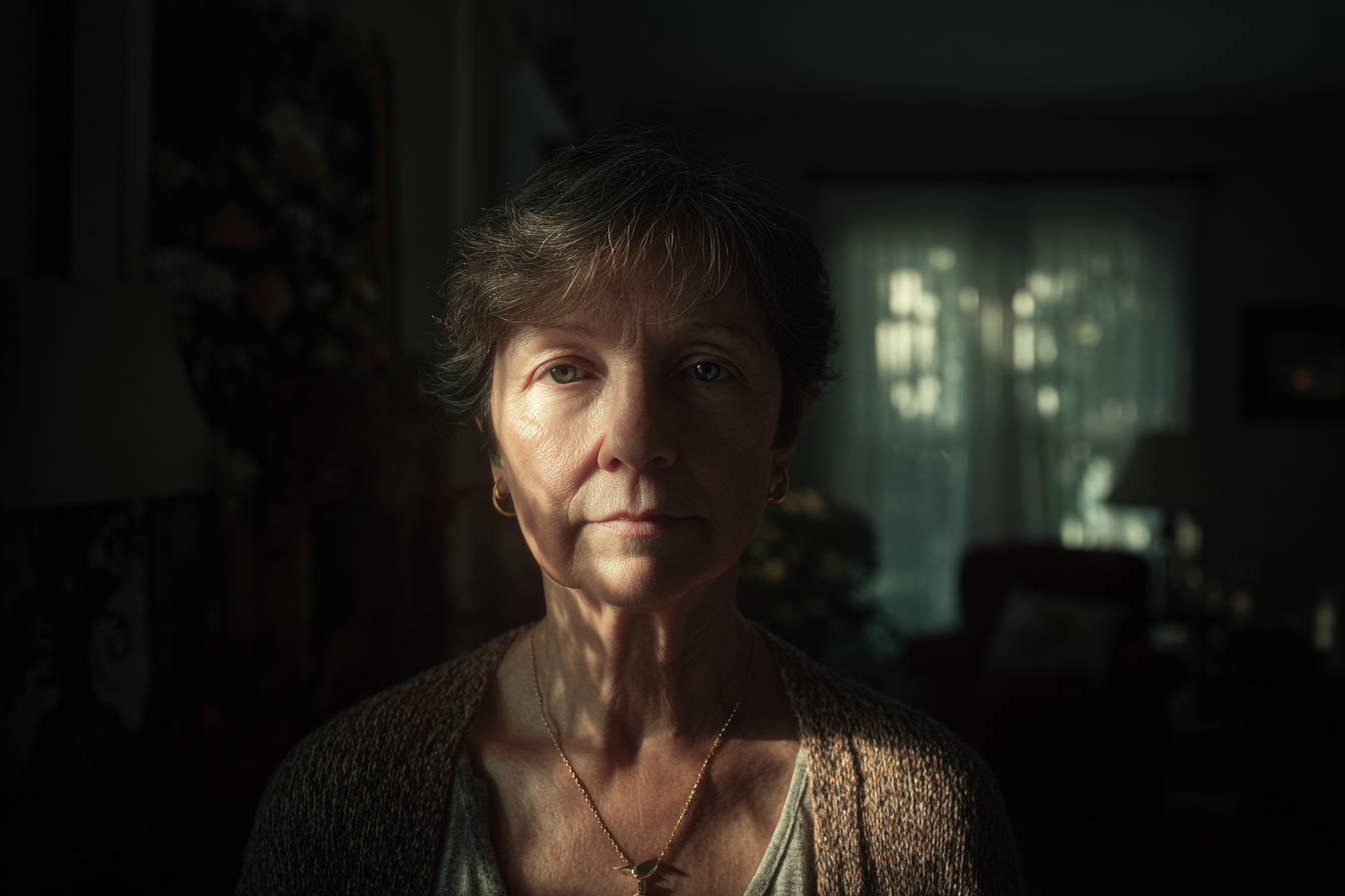 Eine Frau, die geradeaus schaut | Quelle: Midjourney