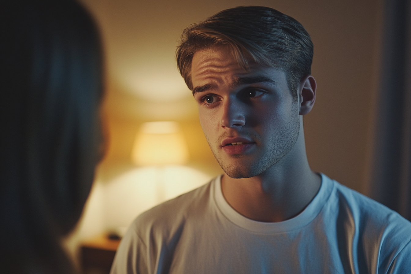 Ein Mann im Gespräch mit einer Frau | Quelle: Midjourney