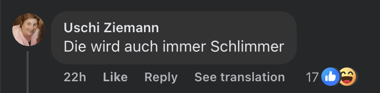Screenshot eines Kommentars | Quelle: Facebook/Promipool
