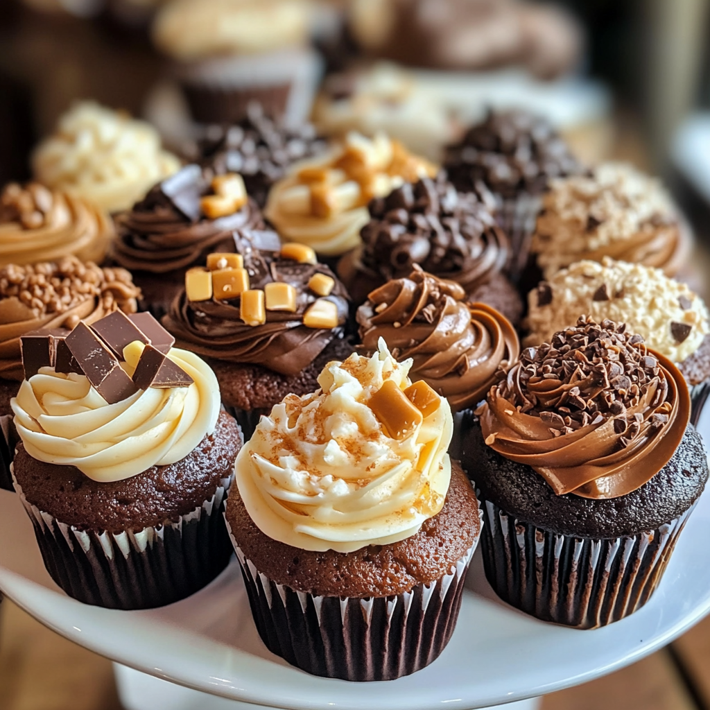 Ein Tablett mit Cupcakes | Quelle: Midjourney