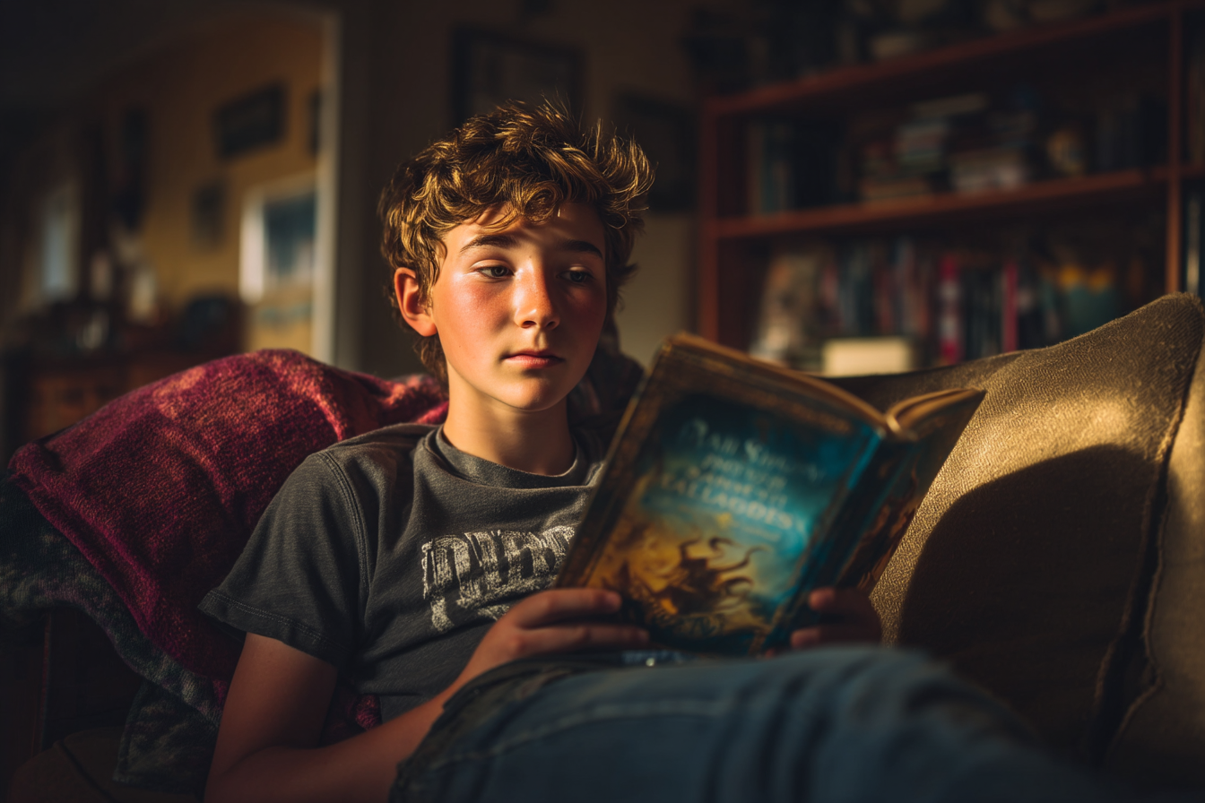 Ein Junge liest ein Buch | Quelle: Midjourney