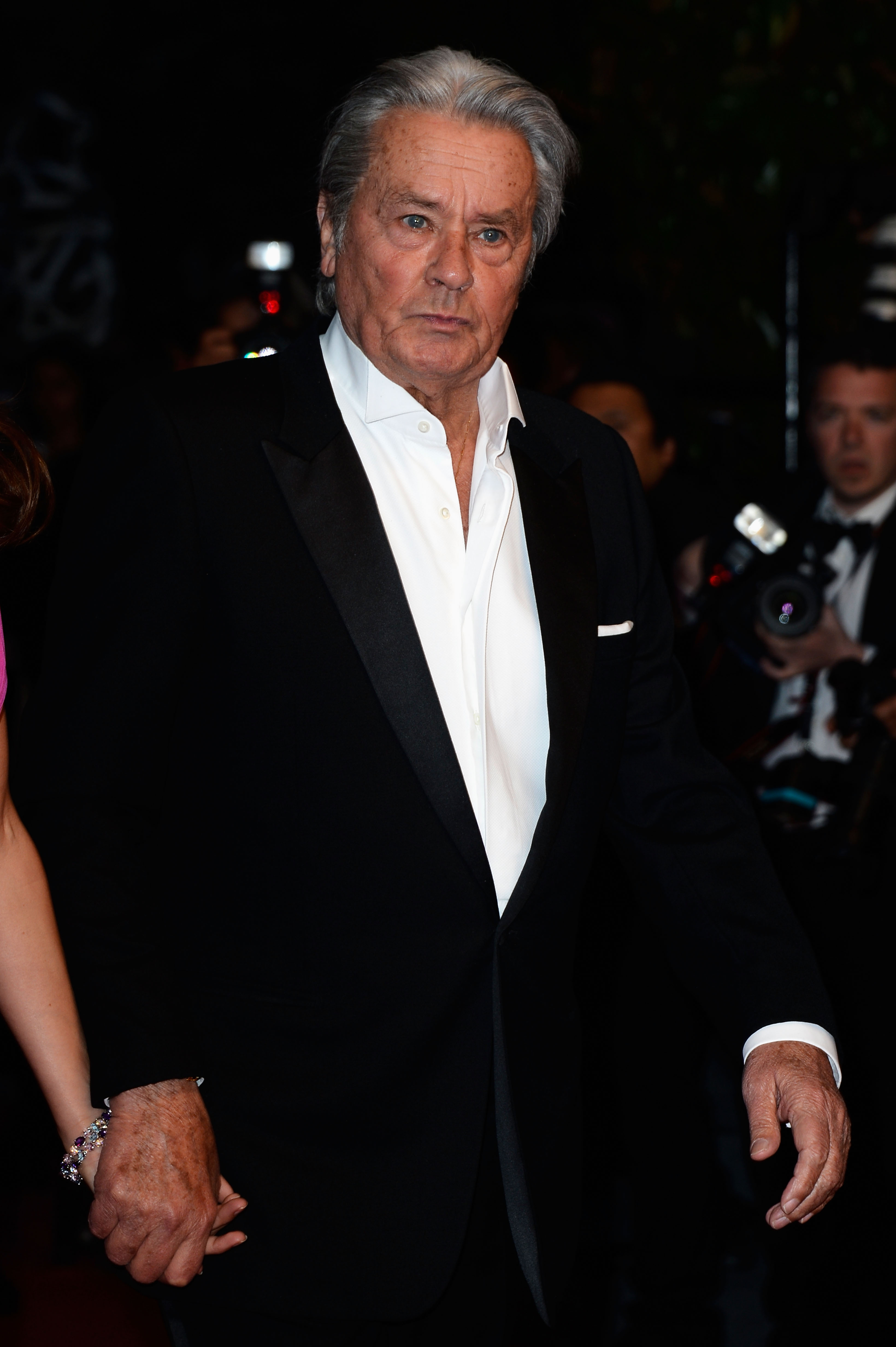 Der französische Schauspieler Alain Delon kommt am 25. Mai 2013 zu einer Hommage an den französischen Regisseur René Clément während der 66. Ausgabe der Filmfestspiele von Cannes in Cannes I Foto von Valery HACHE / AFP I Quelle: Getty Images