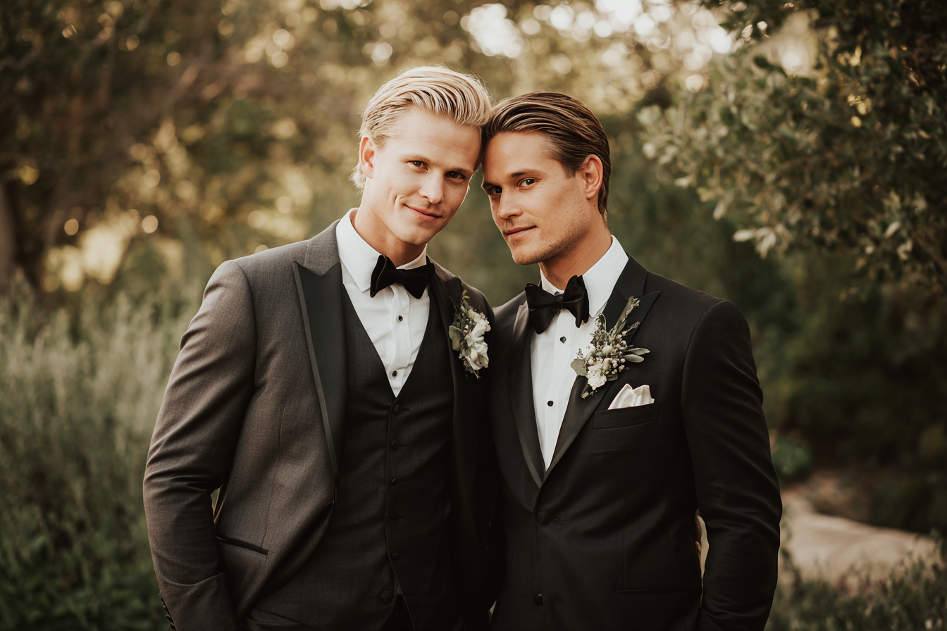 Ein Paar an seinem Hochzeitstag | Quelle: Midjourney