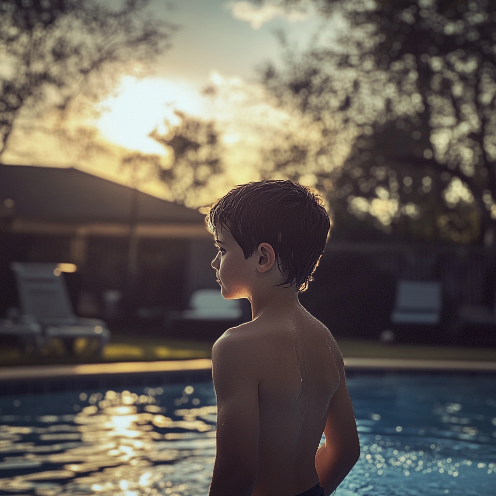 Ein kleiner Junge beim Schwimmen | Quelle: Midjourney
