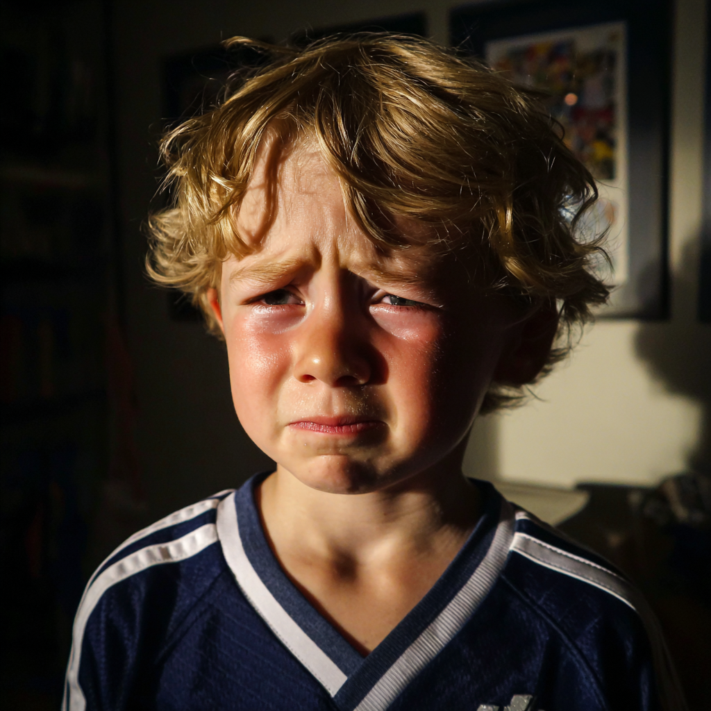 Ein emotionaler kleiner Junge | Quelle: Midjourney