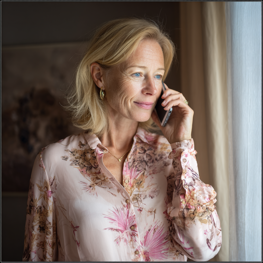 Eine Frau spricht am Telefon | Quelle: Midjourney