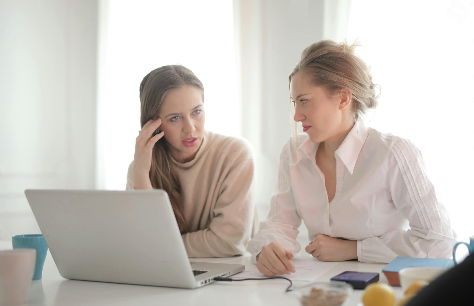 Zwei Frauen, die bei der Arbeit zusammenarbeiten | Quelle: Pexels