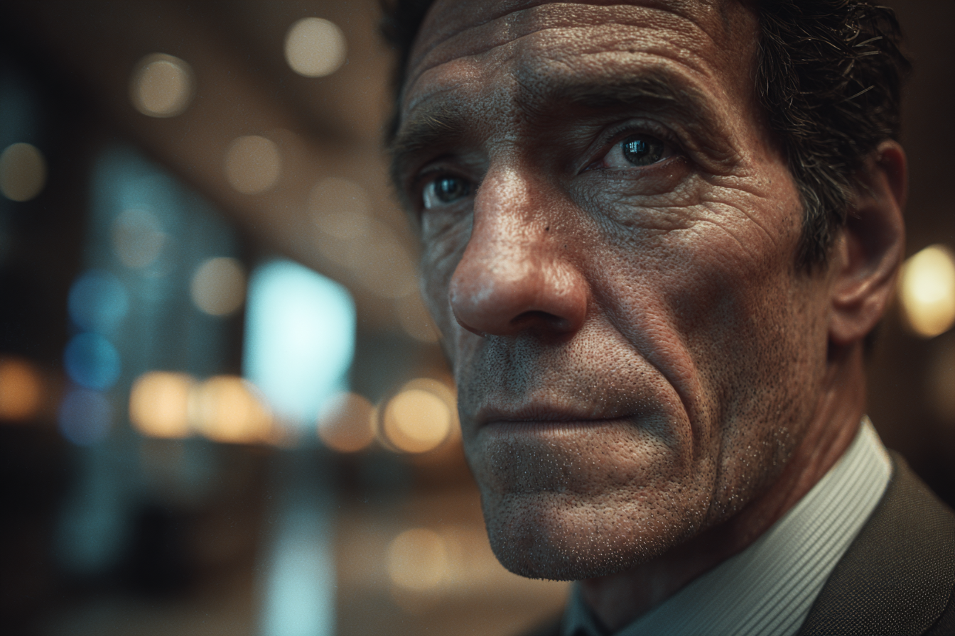 Eine Nahaufnahme des Gesichts eines Mannes | Quelle: Midjourney