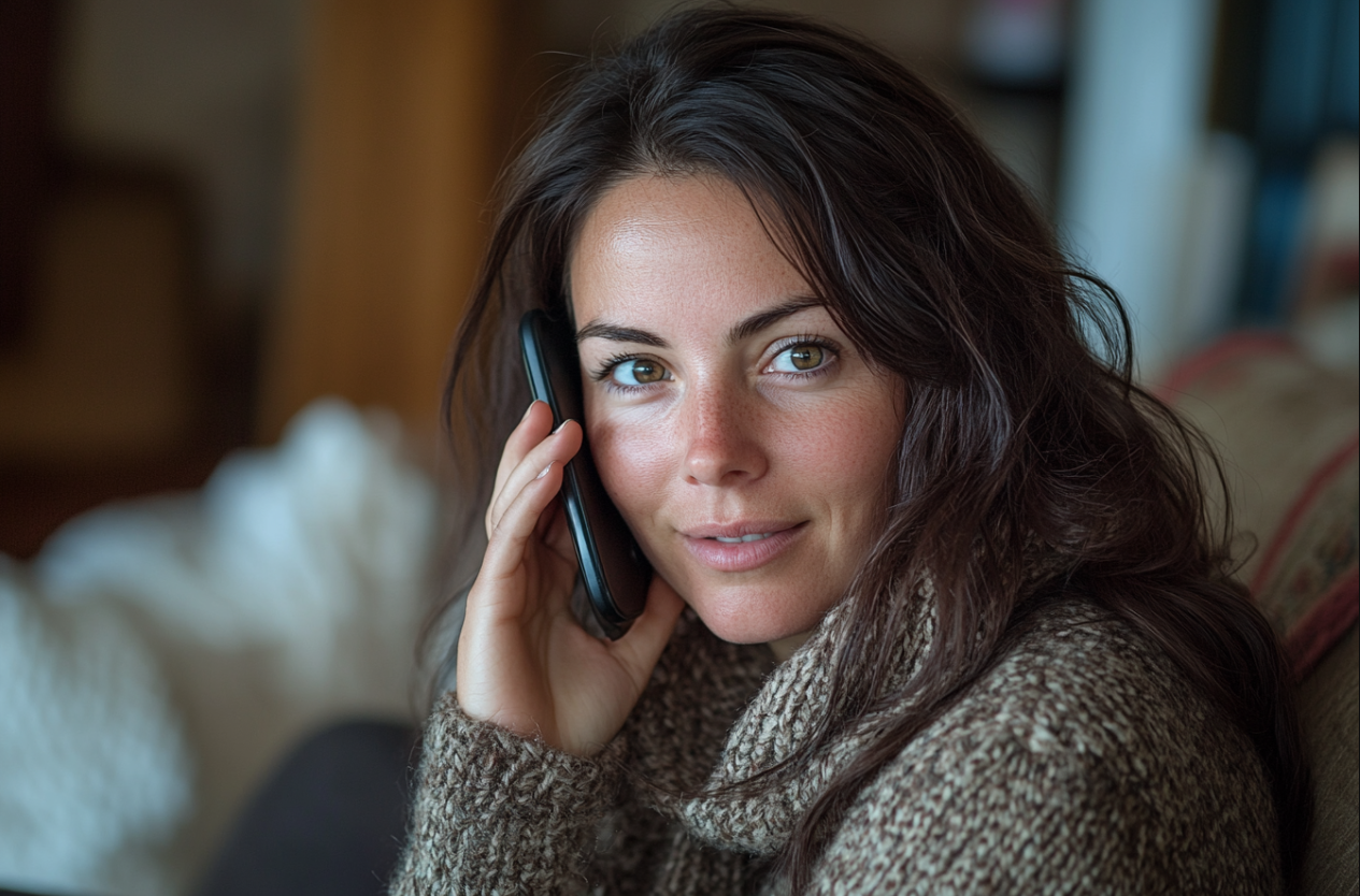 Eine Frau spricht am Telefon | Quelle: Midjourney
