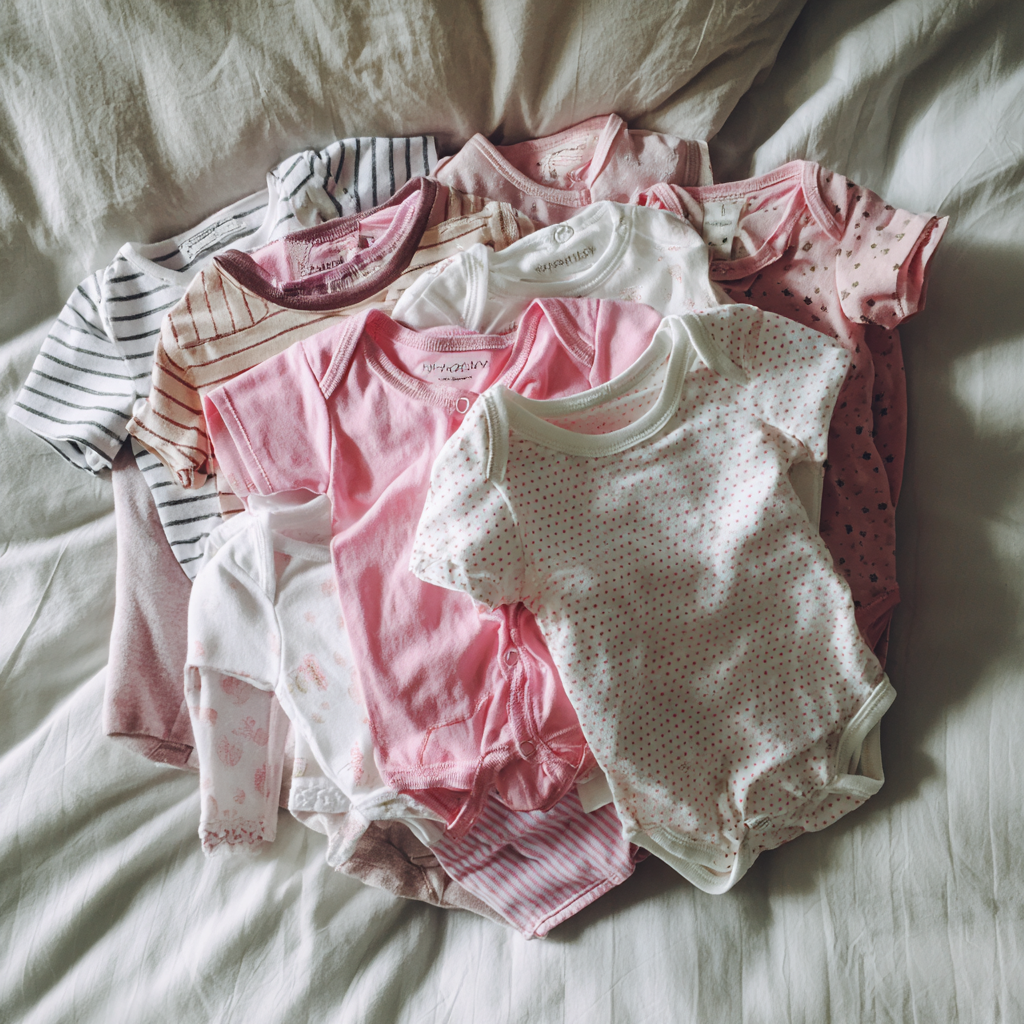 Ein Stapel von Baby-Stramplern | Quelle: Midjourney