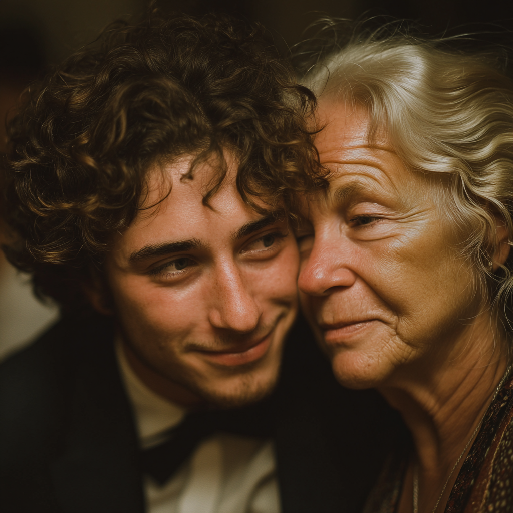 Eine Mutter und ihr Sohn, die sich umarmen | Quelle: Midjourney