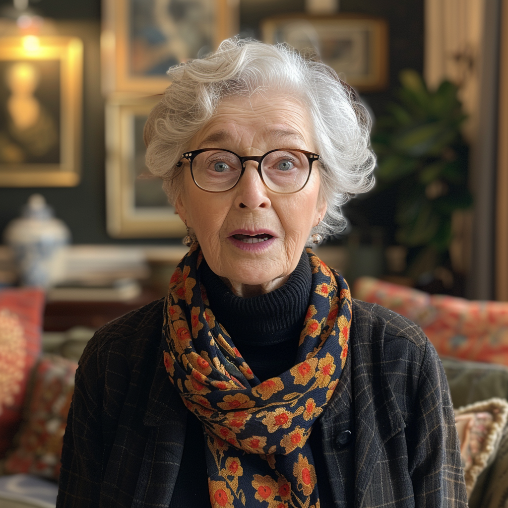 Überrumpelte Frau Harrison | Quelle: Midjourney