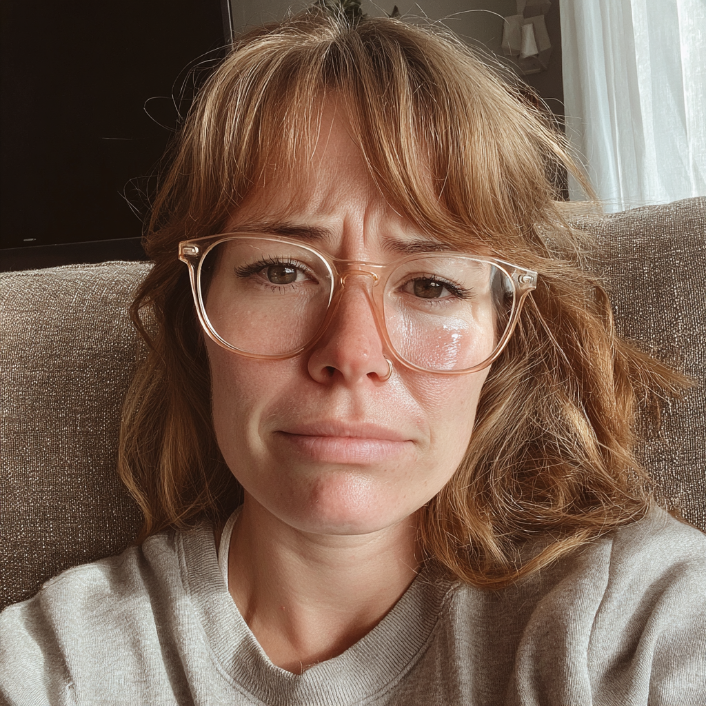 Eine Nahaufnahme einer emotionalen Frau | Quelle: Midjourney