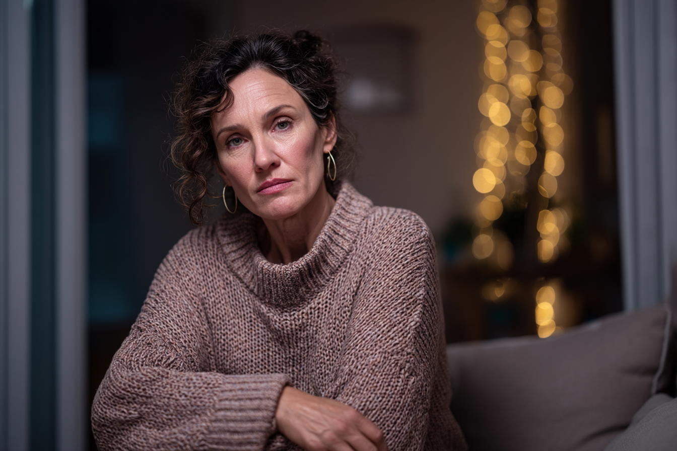 Eine Frau sitzt auf einer Couch | Quelle: Midjourney