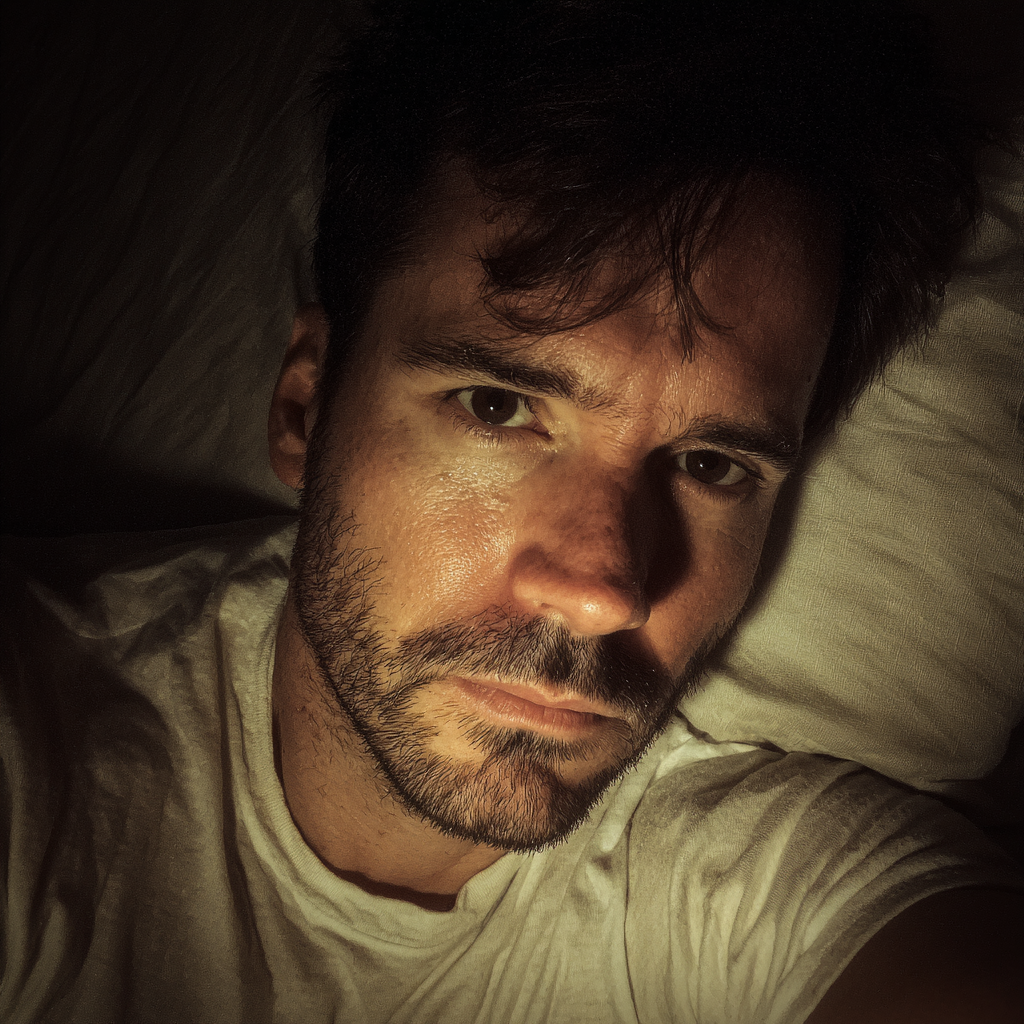 Ein Mann liegt in seinem Bett | Quelle: Midjourney