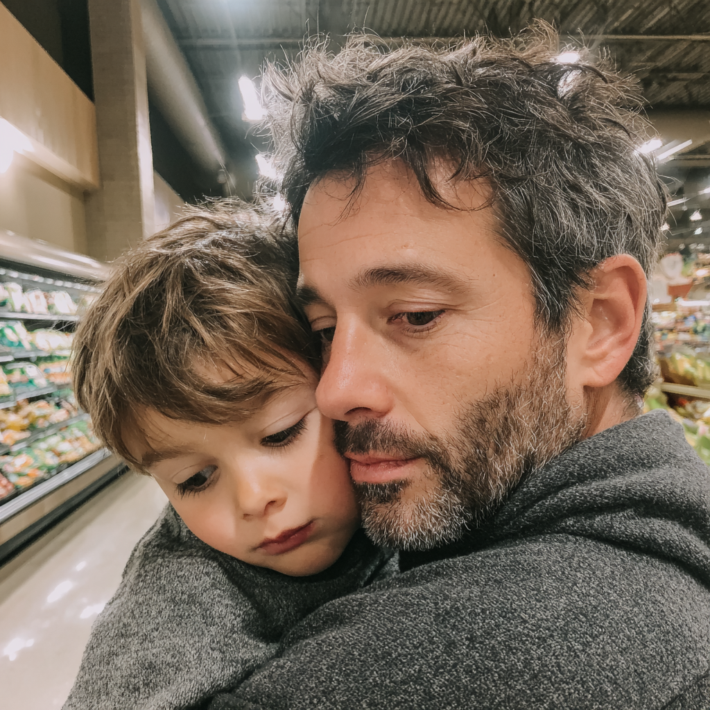 Ein emotionaler Mann, der einen grauen Pullover trägt | Quelle: Midjourney