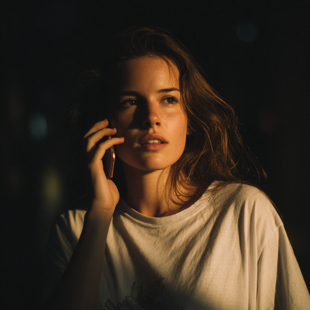 Eine Frau, die mit einem Handy telefoniert | Quelle: Midjourney