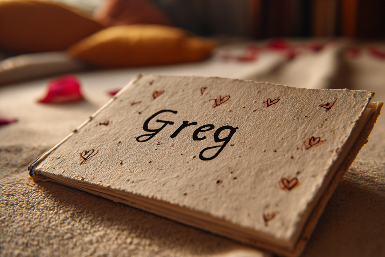 Gregs Name auf einem Sammelalbum | Quelle: Midjourney