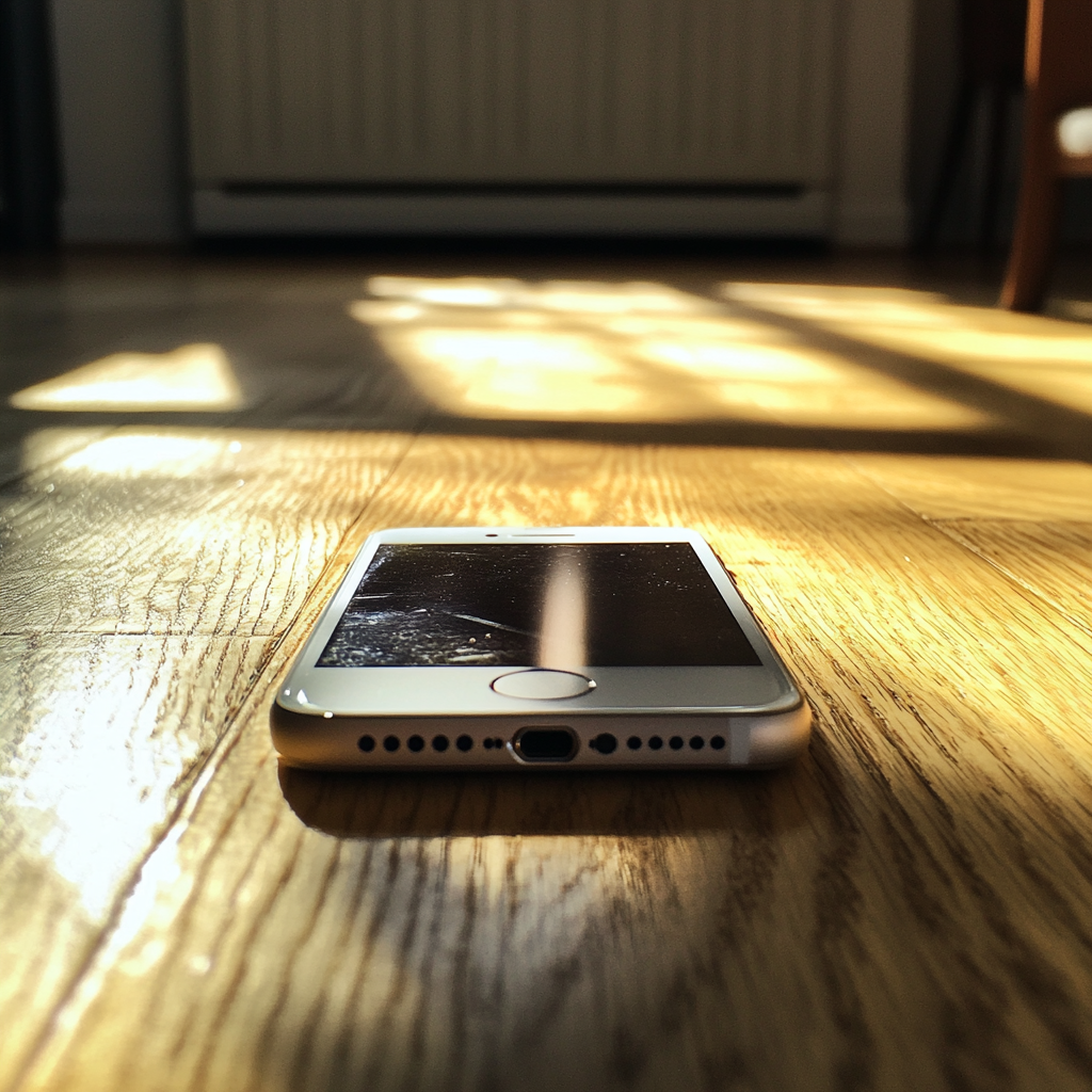 Ein Telefon liegt auf dem Boden | Quelle: Midjourney