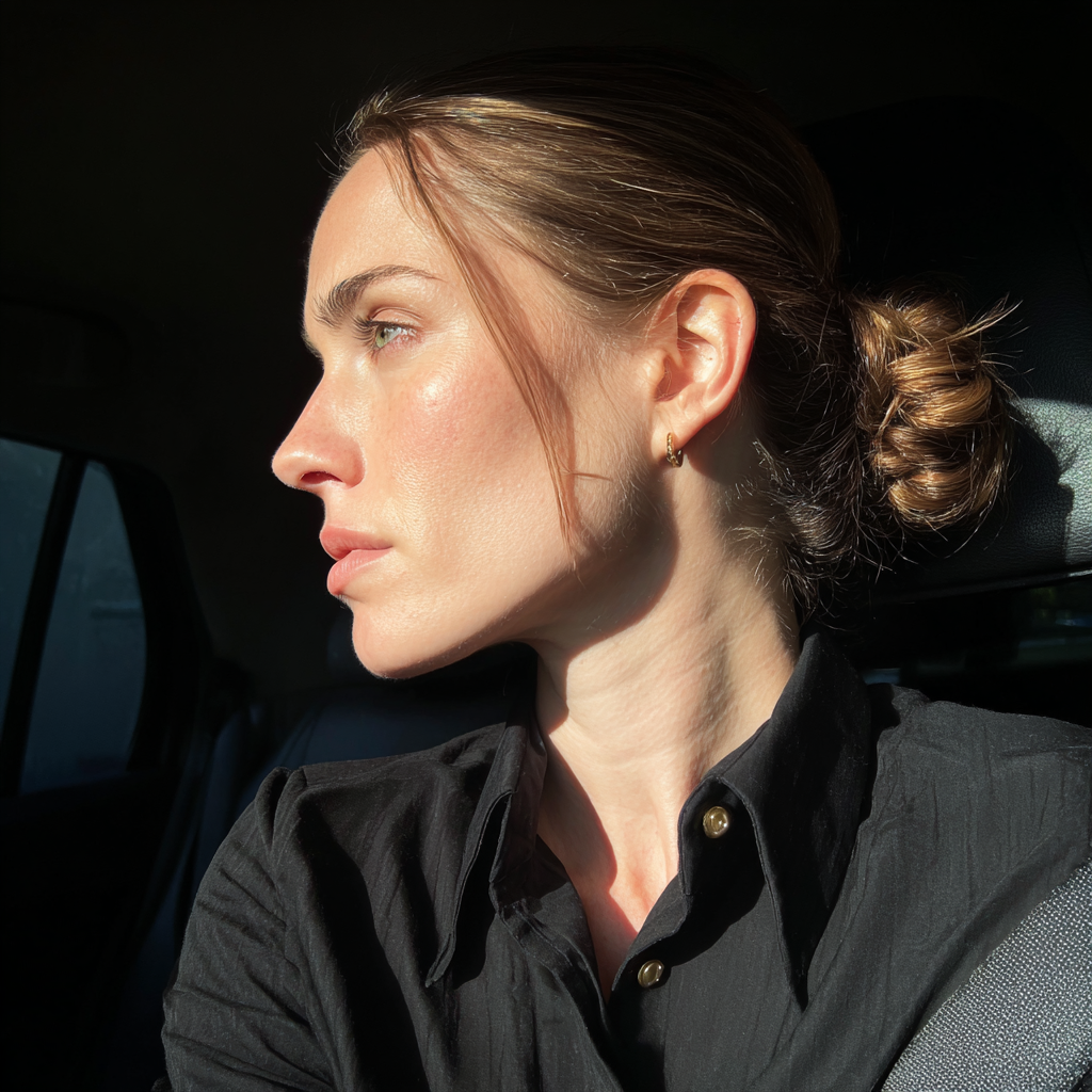 Eine Frau, die in einem Auto sitzt | Quelle: Midjourney