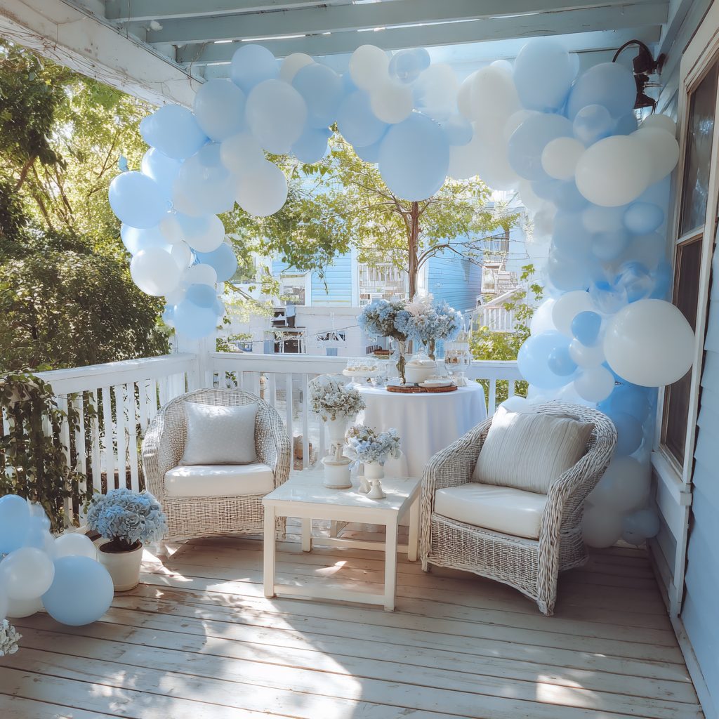 Dekorationen bei einer Babyparty | Quelle: Midjourney