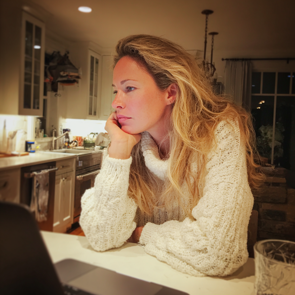 Eine Frau sitzt vor ihrem Laptop | Quelle: Midjourney