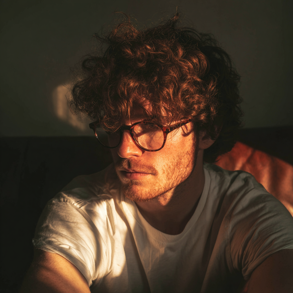 Ein nachdenklicher Mann sitzt auf einer Couch | Quelle: Midjourney