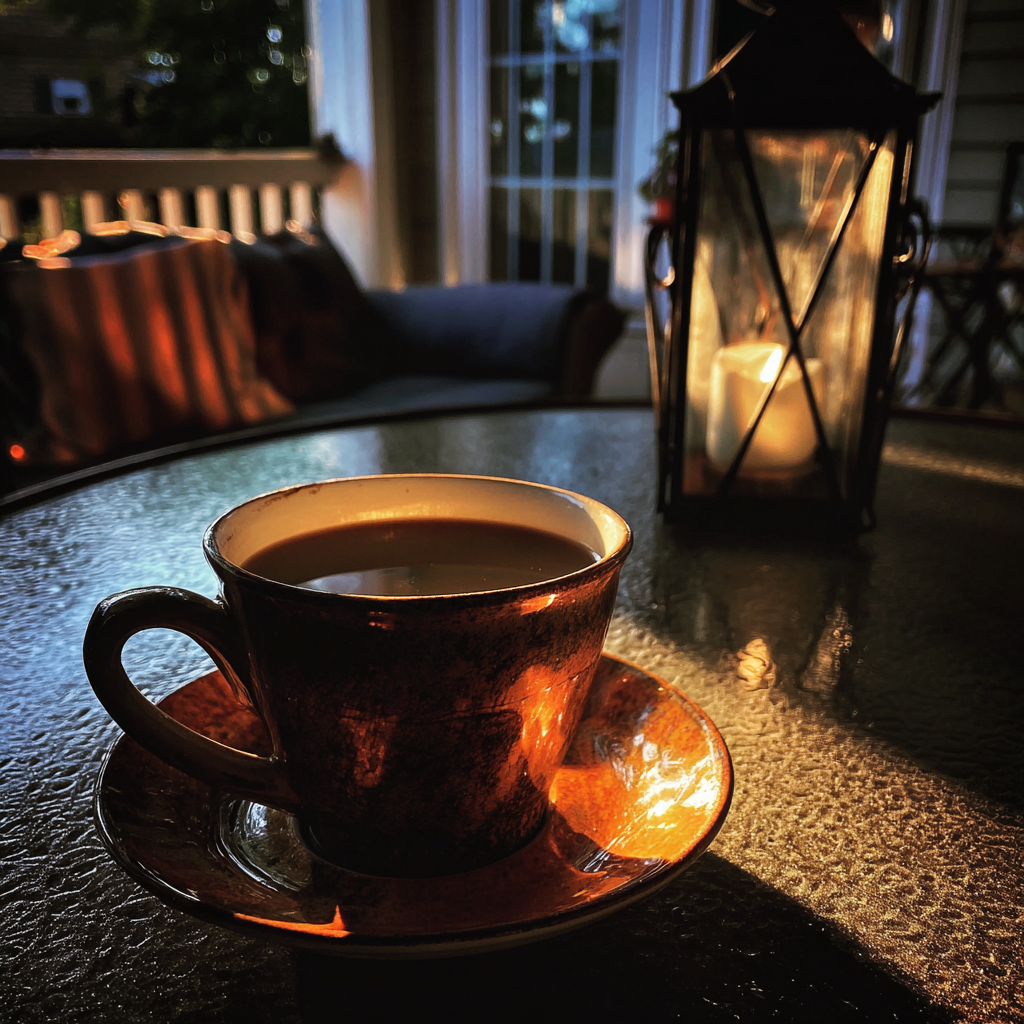 Eine Tasse Kaffee auf einem Tisch | Quelle: Midjourney