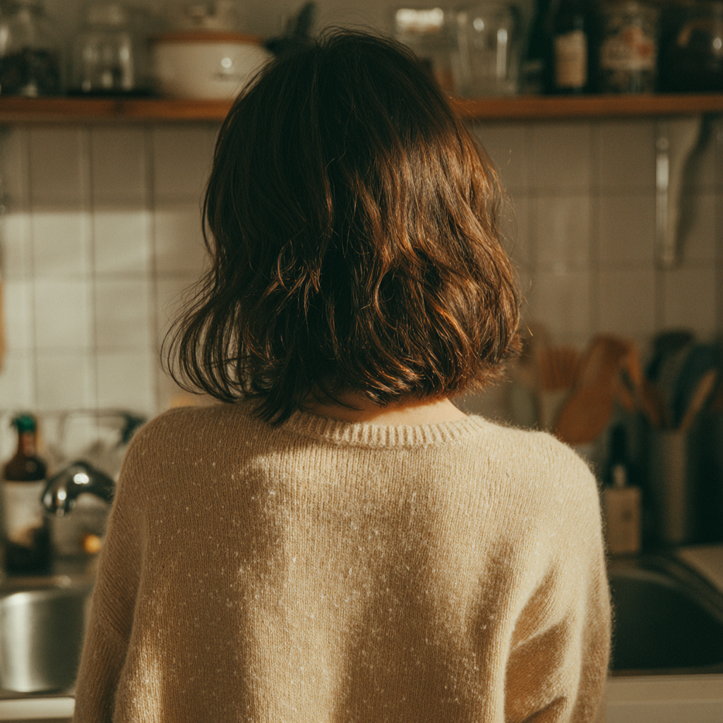 Eine Frau steht vor einem Waschbecken | Quelle: Midjourney