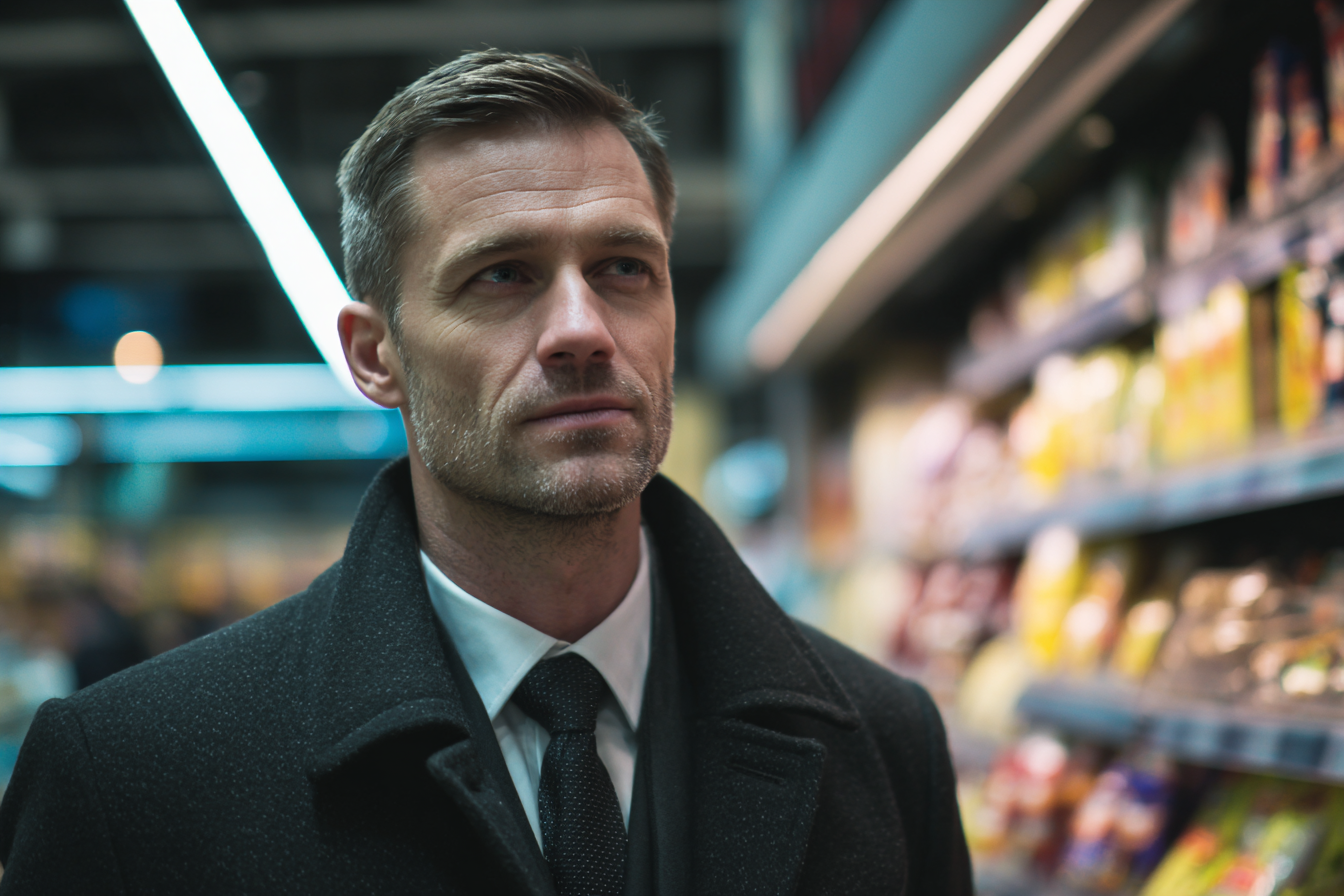 Ein Mann in einem Mantel | Quelle: Midjourney