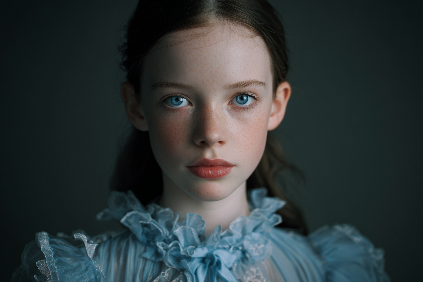 Ein Mädchen in einem blauen Kleid | Quelle: Midjourney