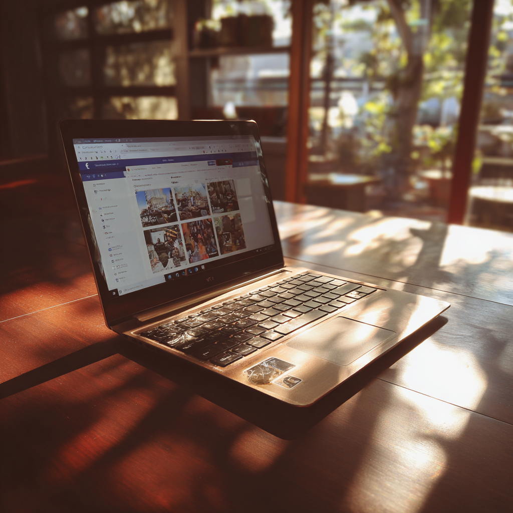 Ein Laptop, der auf Facebook geöffnet ist | Quelle: Midjourney