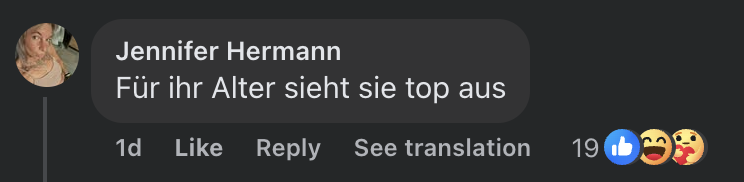 Kommentar eines Fans zu Pooths Bildern | Quelle: Facebook/Promipool