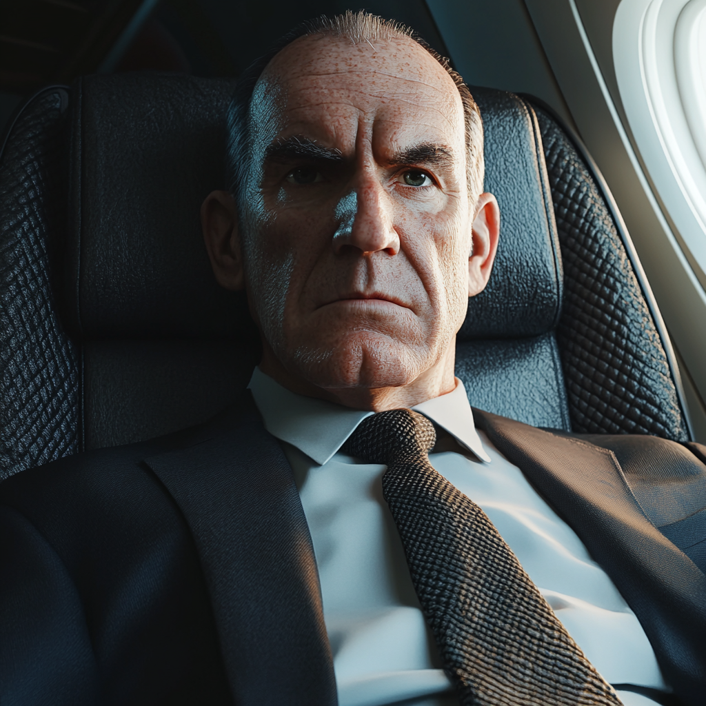 Ein Mann in einem Flugzeug | Quelle: Midjourney