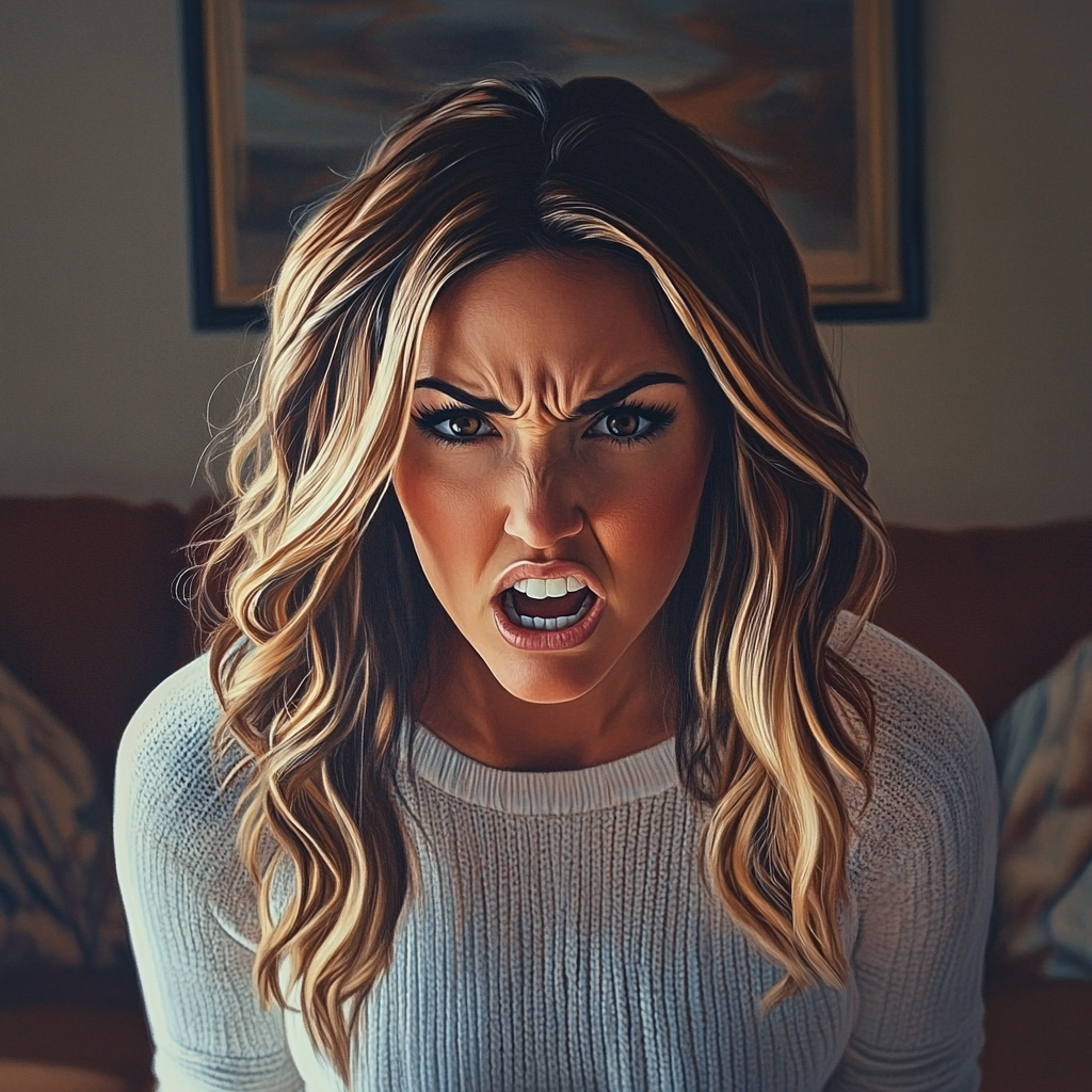 Eine wütende Frau schreit | Quelle: Midjourney
