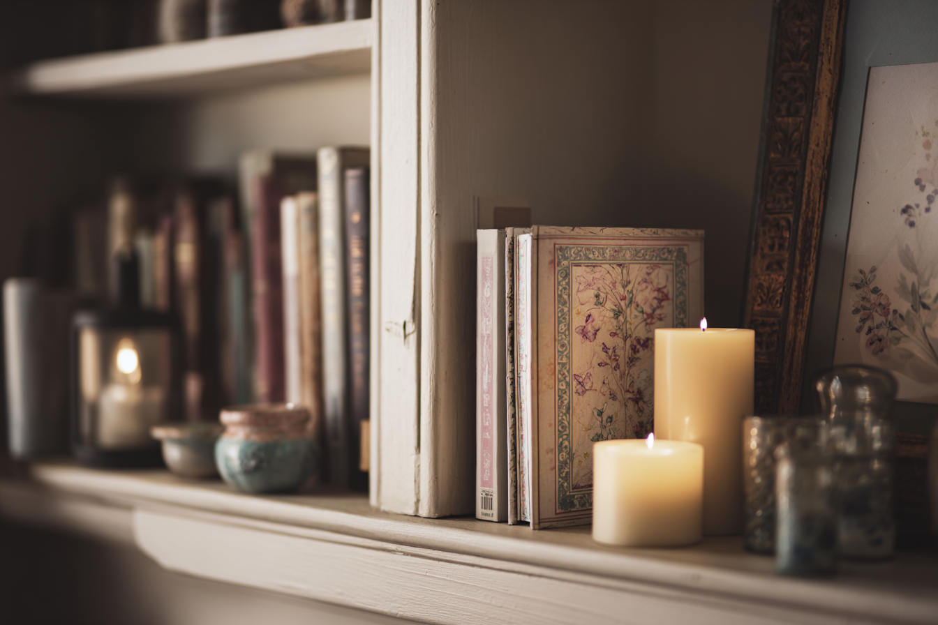Ein Regal im Wohnzimmer | Quelle: Midjourney