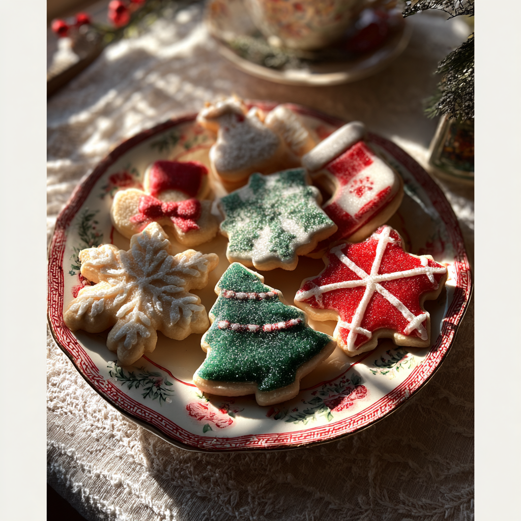 Ein Teller mit Weihnachtsplätzchen | Quelle: Midjourney