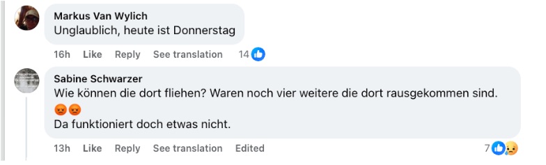 Kommentare von Nutzern zu dem Vorfall | Quelle: Facebook/mittelhessen.de