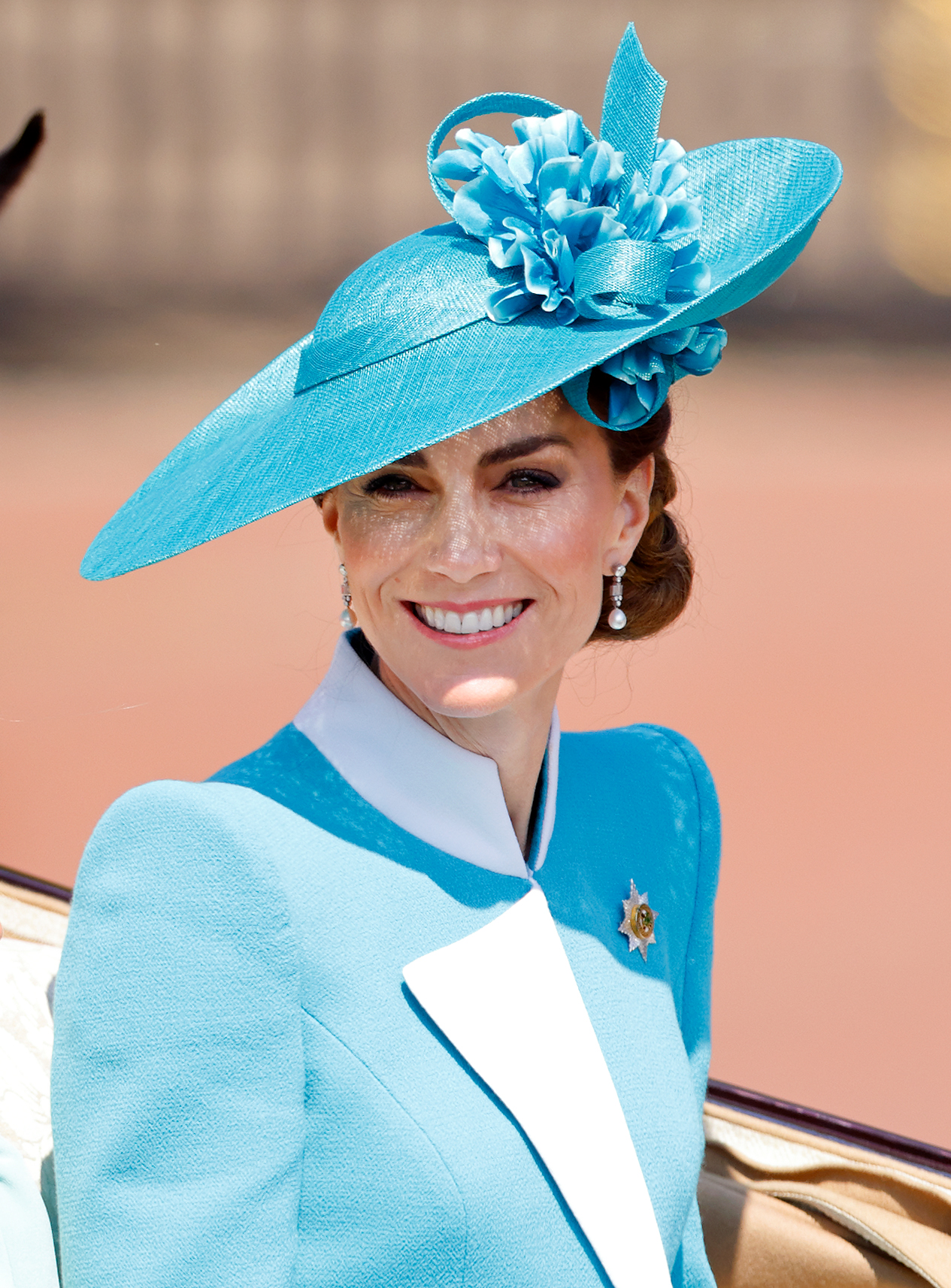 Catherine, Prinzessin von Wales, verlässt den Buckingham Palast in einer Ascot Landau Pferdekutsche während des Trooping the Colour 2025 | Quelle: Getty Images
