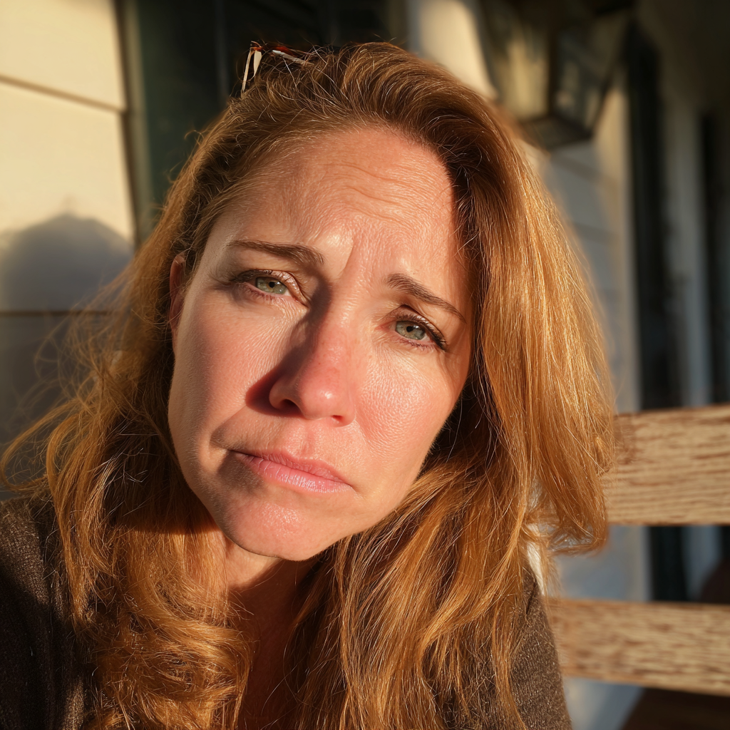 Eine Nahaufnahme einer emotionalen Frau | Quelle: Midjourney