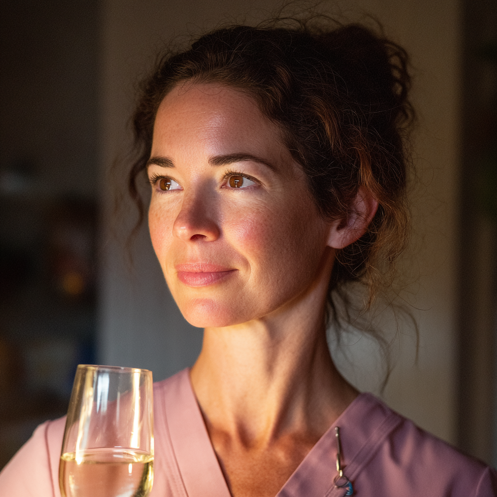 Eine Frau hält ein Glas Champagner | Quelle: Midjourney